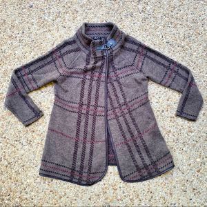 Charlie B Wool Blend Open Front Sweater Jacket Made in Italy Size S